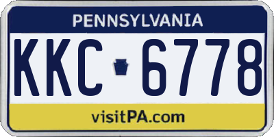 PA license plate KKC6778
