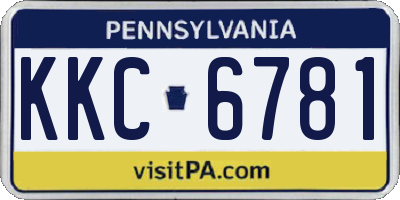 PA license plate KKC6781
