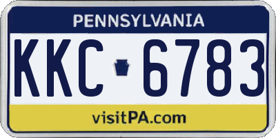 PA license plate KKC6783