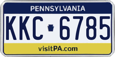 PA license plate KKC6785