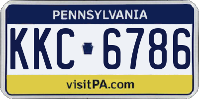 PA license plate KKC6786