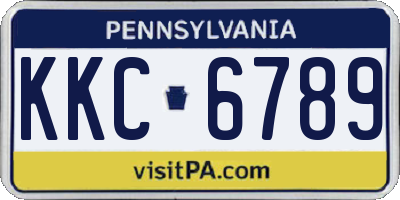 PA license plate KKC6789