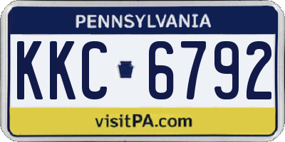 PA license plate KKC6792