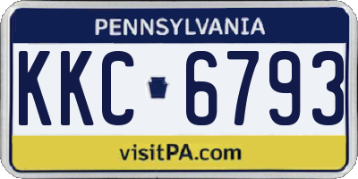 PA license plate KKC6793