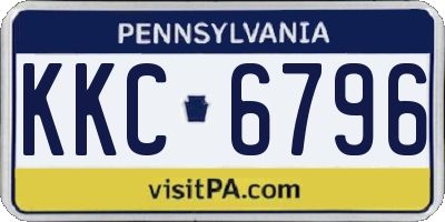 PA license plate KKC6796
