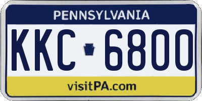 PA license plate KKC6800