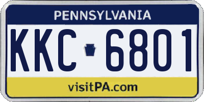 PA license plate KKC6801