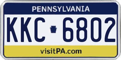 PA license plate KKC6802