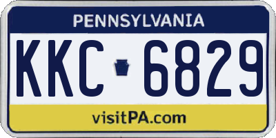 PA license plate KKC6829