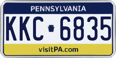 PA license plate KKC6835