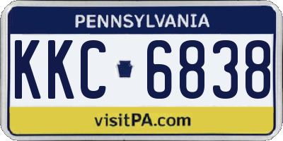 PA license plate KKC6838