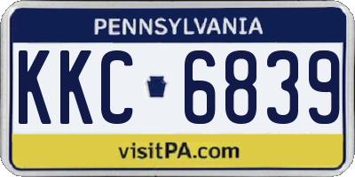 PA license plate KKC6839