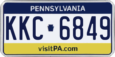 PA license plate KKC6849