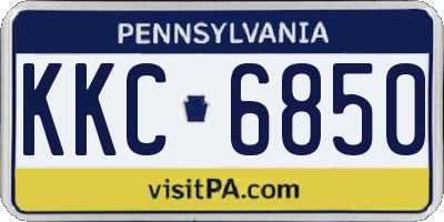 PA license plate KKC6850