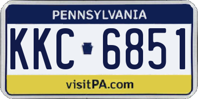 PA license plate KKC6851