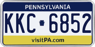PA license plate KKC6852