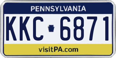 PA license plate KKC6871