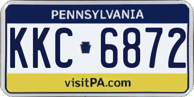 PA license plate KKC6872