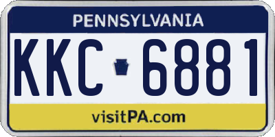 PA license plate KKC6881