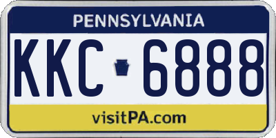 PA license plate KKC6888