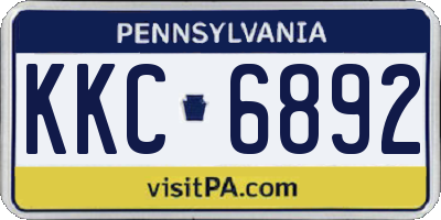 PA license plate KKC6892