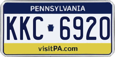 PA license plate KKC6920
