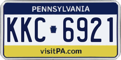 PA license plate KKC6921