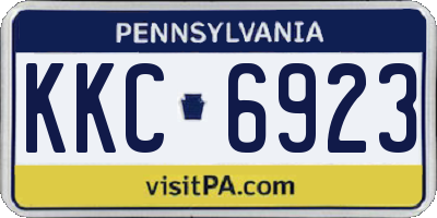 PA license plate KKC6923