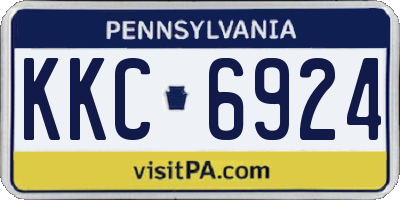 PA license plate KKC6924