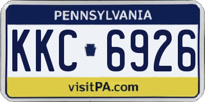 PA license plate KKC6926