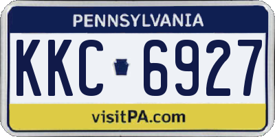 PA license plate KKC6927