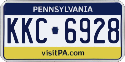 PA license plate KKC6928