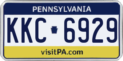 PA license plate KKC6929