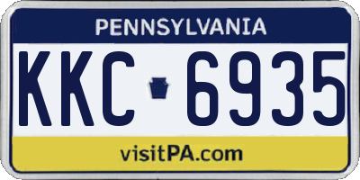 PA license plate KKC6935