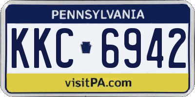 PA license plate KKC6942