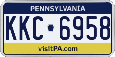 PA license plate KKC6958