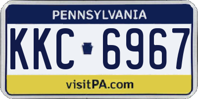 PA license plate KKC6967