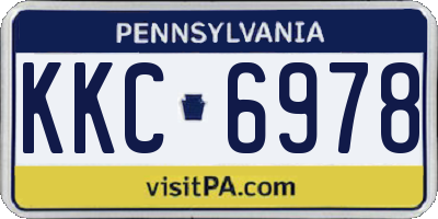 PA license plate KKC6978