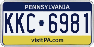 PA license plate KKC6981