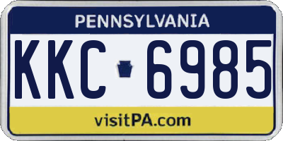 PA license plate KKC6985