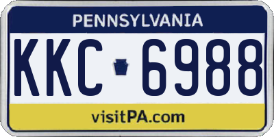 PA license plate KKC6988