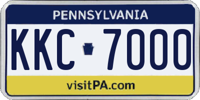 PA license plate KKC7000