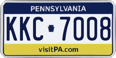 PA license plate KKC7008