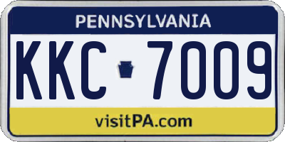 PA license plate KKC7009