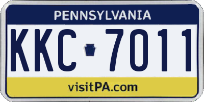 PA license plate KKC7011