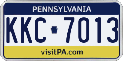 PA license plate KKC7013