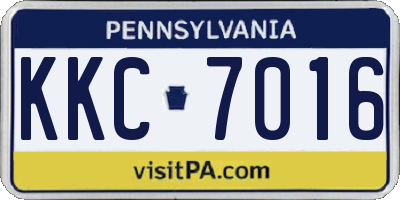 PA license plate KKC7016
