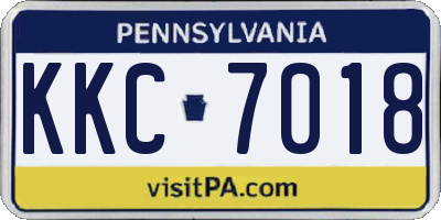 PA license plate KKC7018