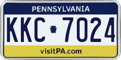 PA license plate KKC7024