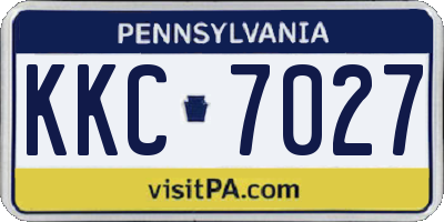 PA license plate KKC7027
